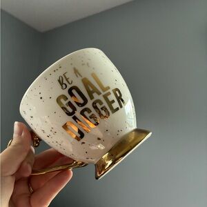 Nanette Lepore Gold and White Goal Digger Mug